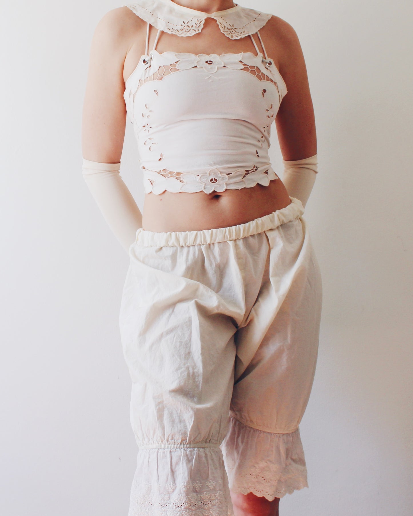Upcycled Vintage Placemat Tank – Vintage Heirloom Tablewear Art - Reworked crop top