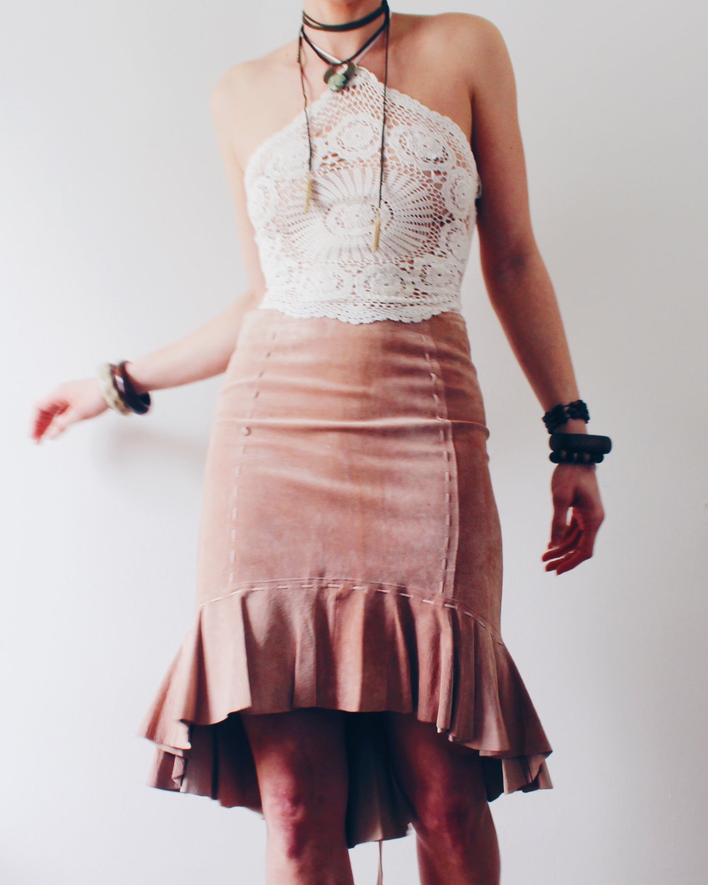 Crochet Couture: Upcycled Doily Crop Top - Reworked vintage - Coachella outfit