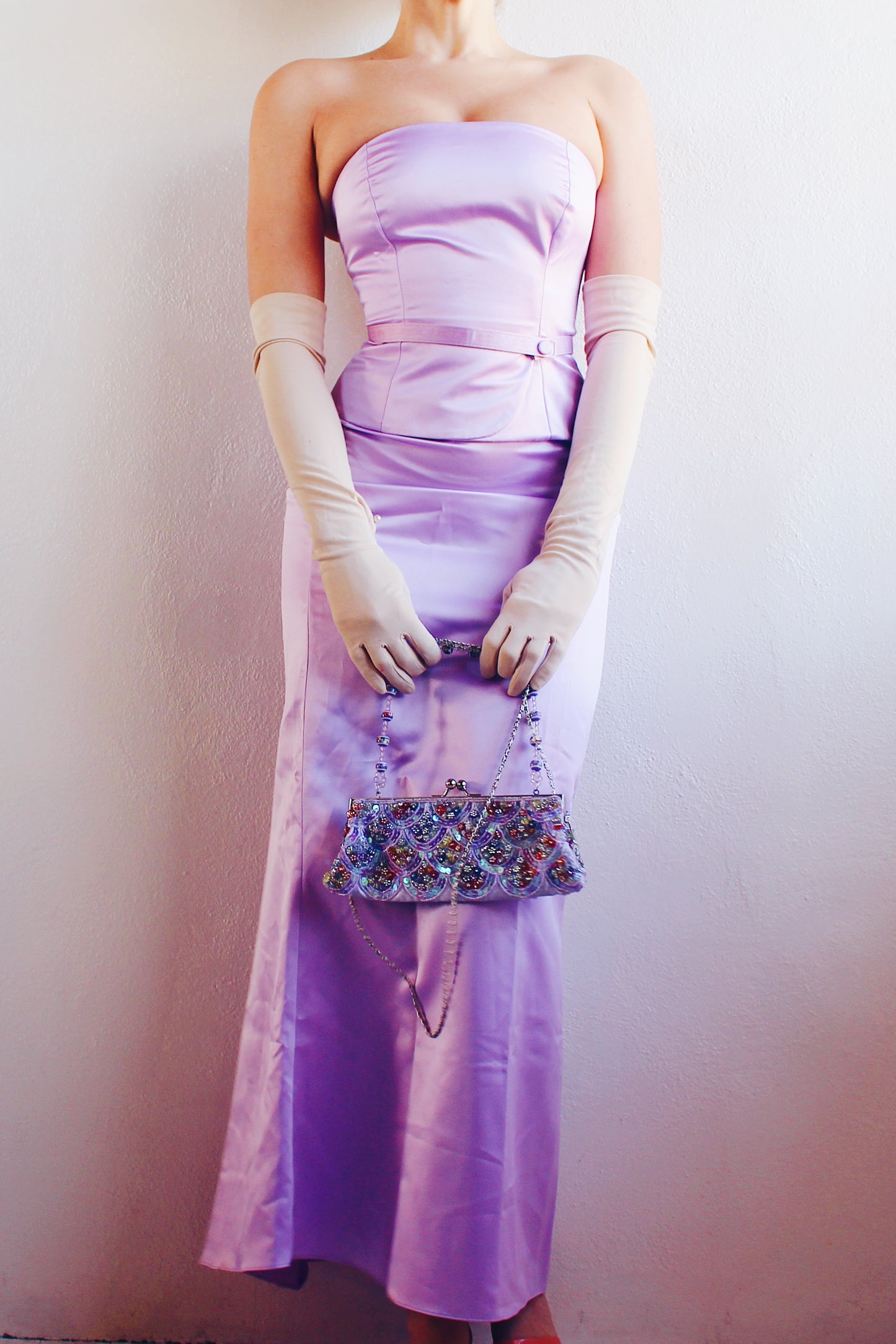 Vintage Y2K Formal Lilac Purple Dress Set - Coquette Girly Style for Valentine's Elegance