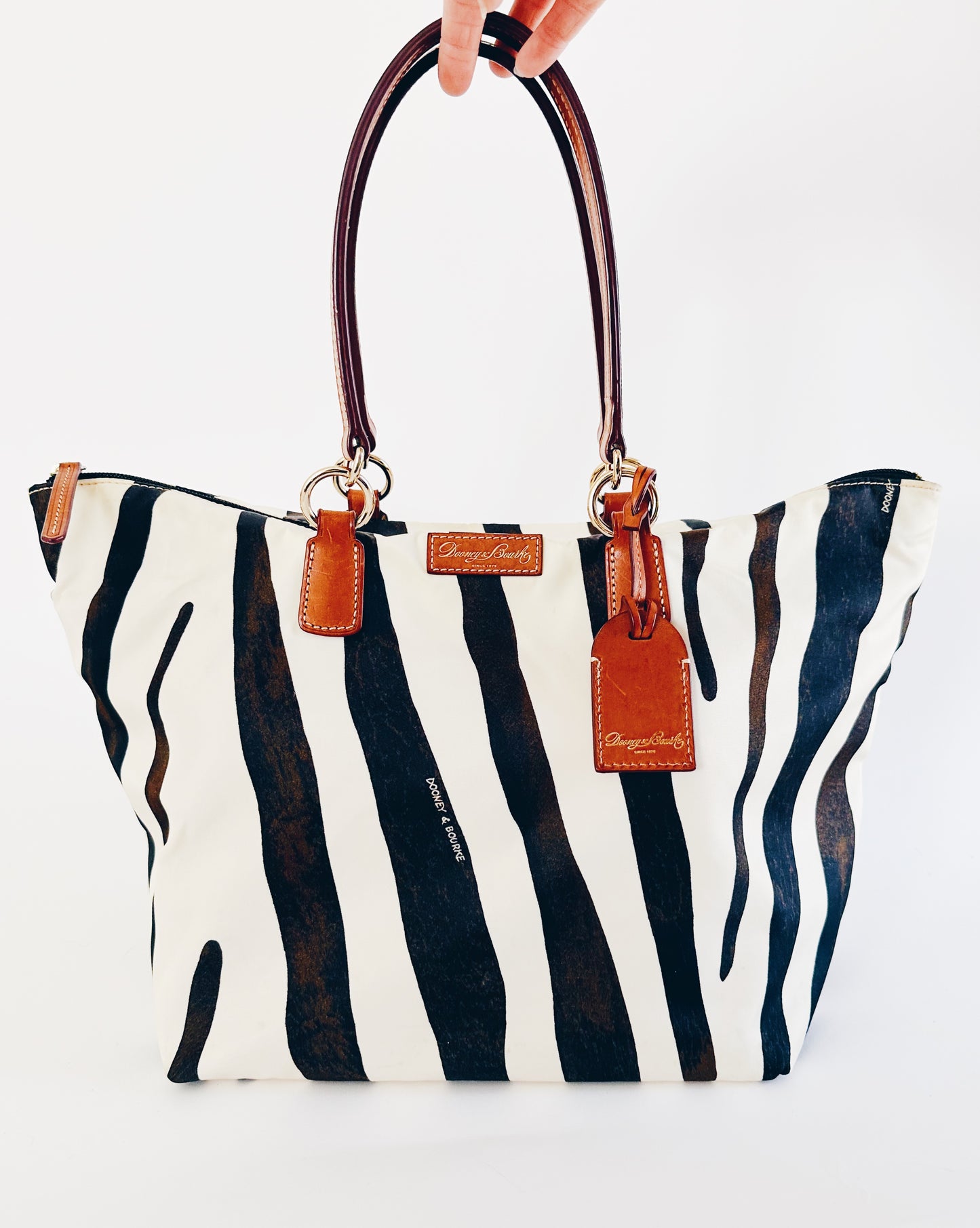 Vintage Y2K Dooney & Bourke Zebra Print Canvas Purse – Statement Animal Print Bag