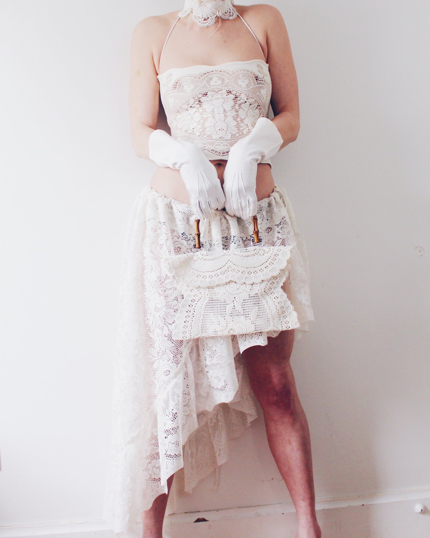 Upcycled Asymmetric Lace Skirt - Ethereal Coquette Style | Vintage Curtain Skirt Inspired by Daughters of the Dust