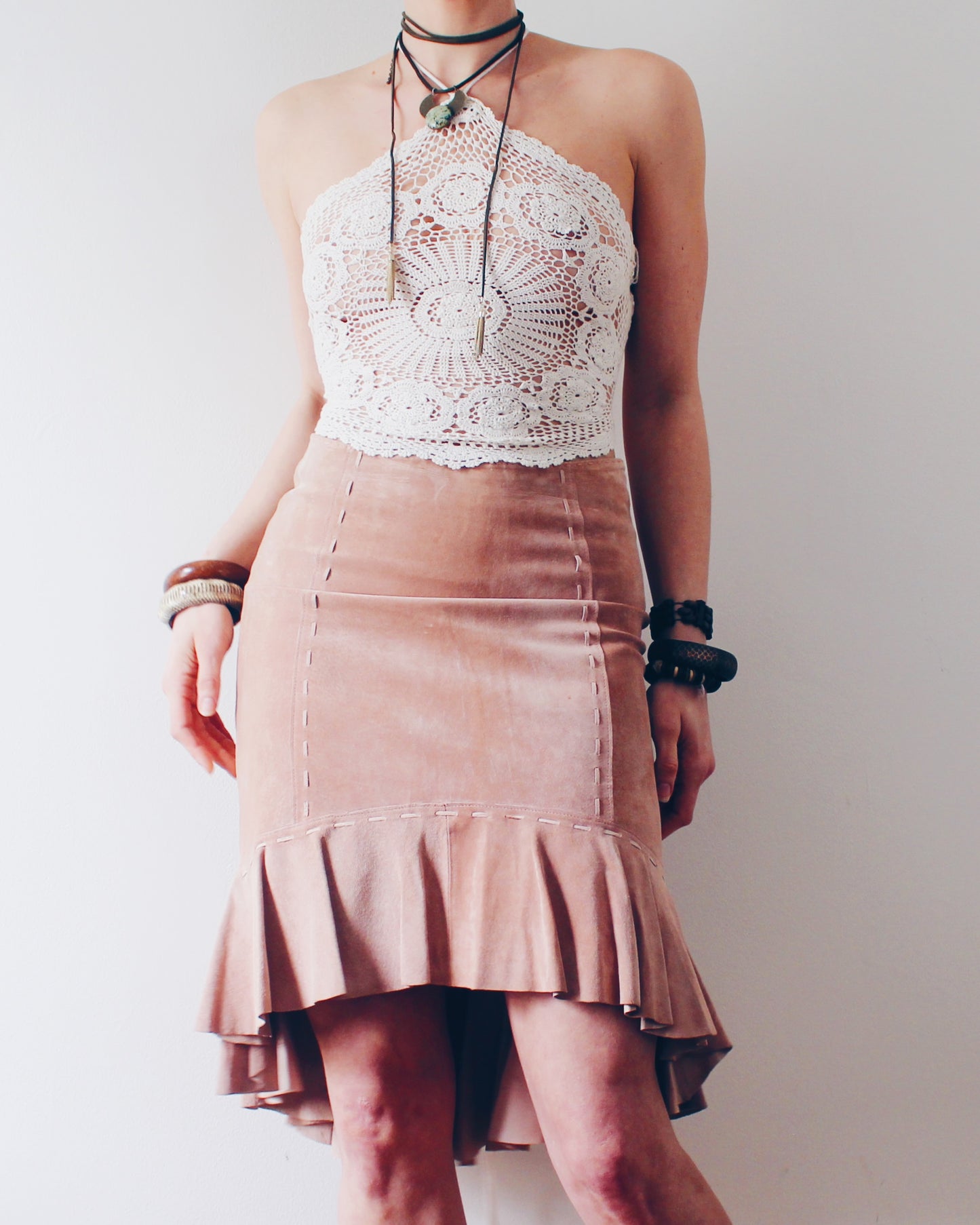 Crochet Couture: Upcycled Doily Crop Top - Reworked vintage - Coachella outfit