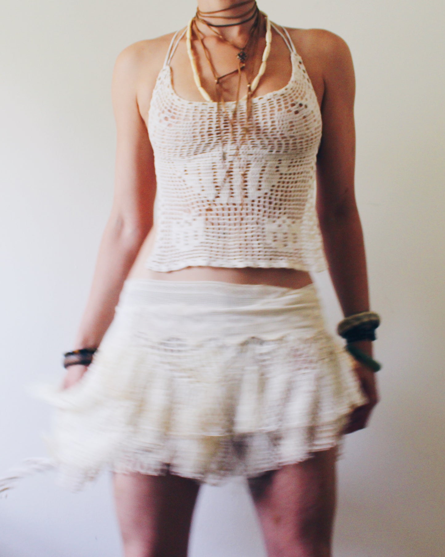 Upcycled Vintage Doily Mini Skirt | Drop Waist Y2K Boho Style | Handmade Eclectic Lace Skirt