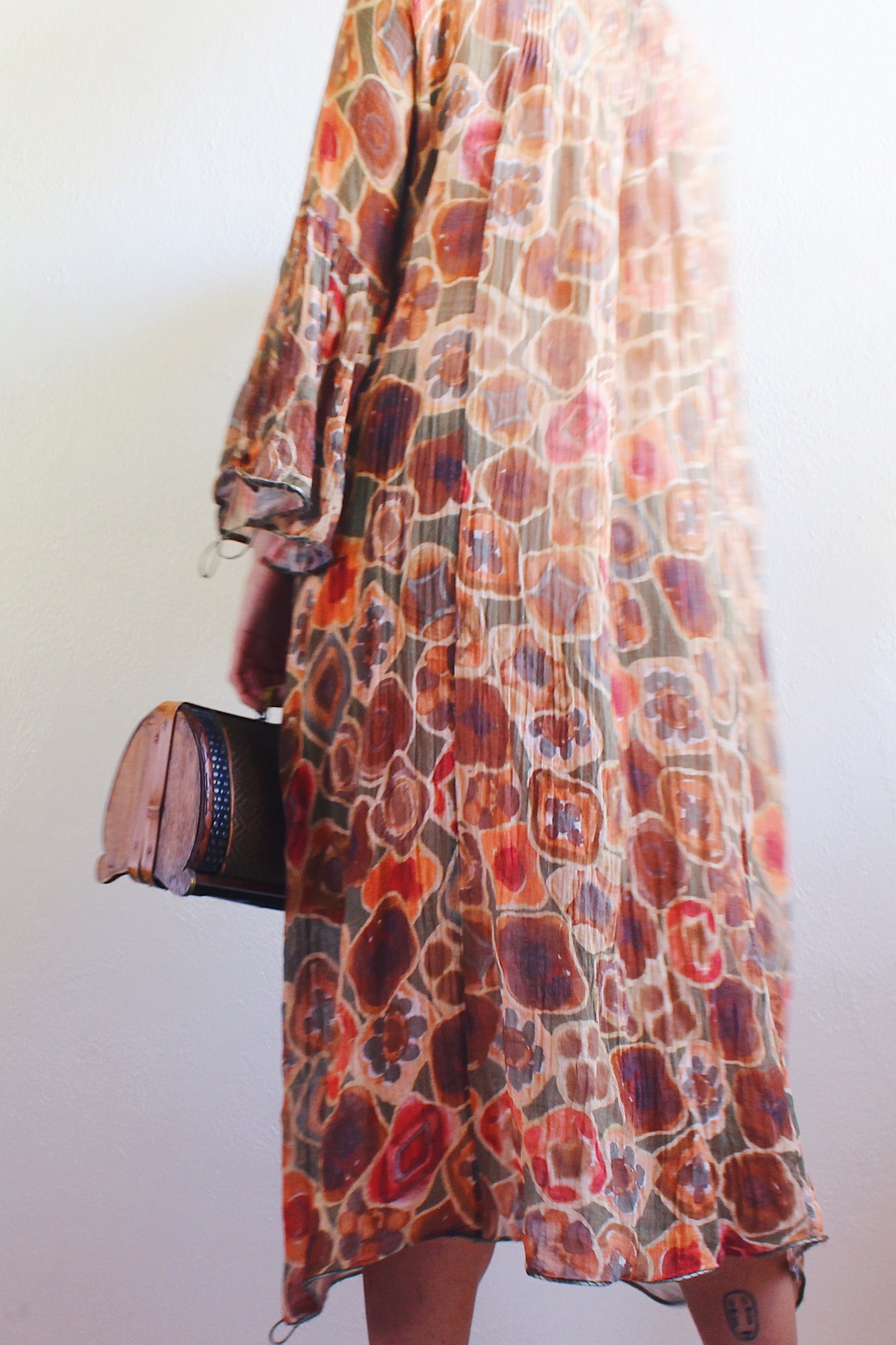 Linen bell sleeve dress / 90s whimsygoth fashion / Linen died Emamo Dress