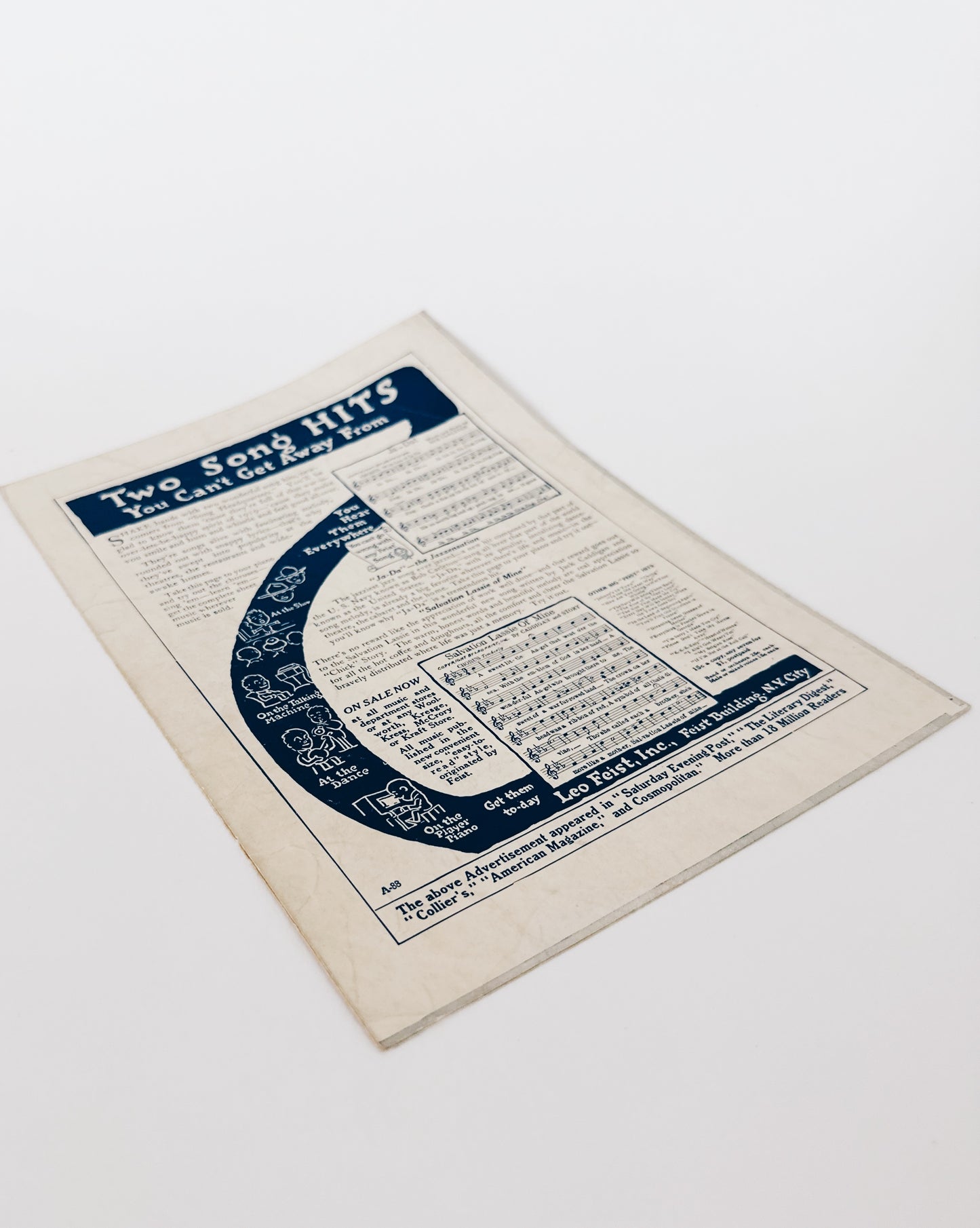 Antique Sheet Music "Alabama Lullaby" Cal DeVoll | Art Deco Bird Wall Art | 1920s Yellow Blue Illustration Decor