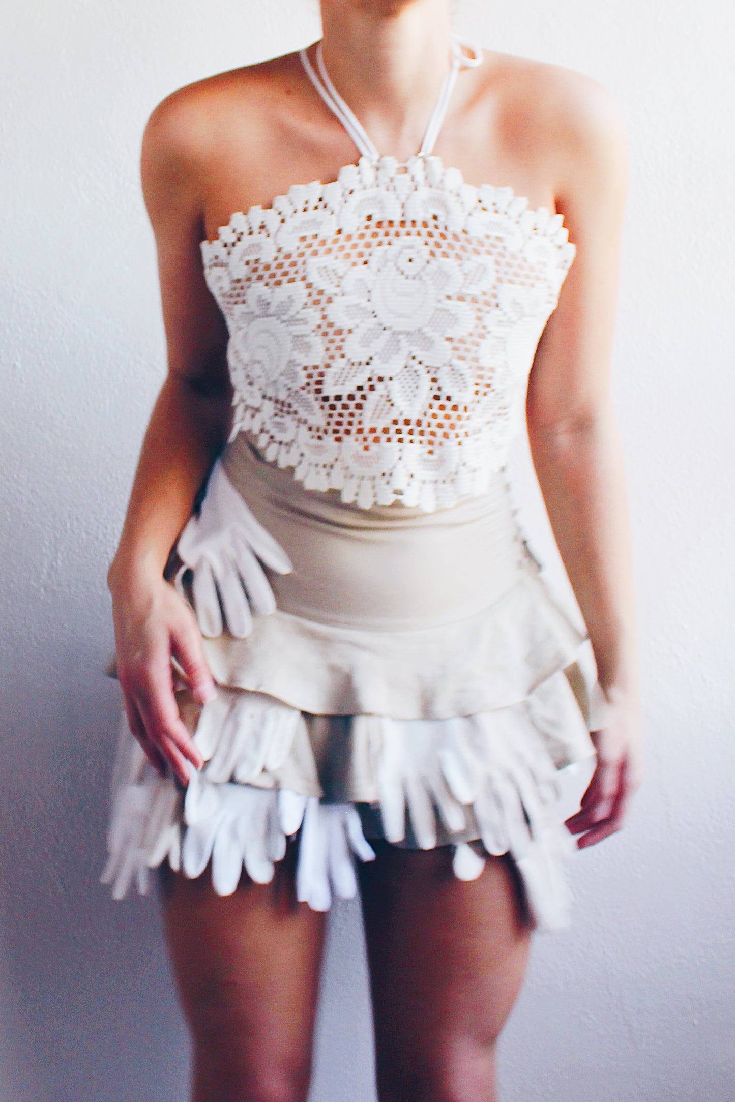 Vintage Lace Magic: Upcycled Doily Crop Top for Whimsy Lovers / repurposed doily top / upcycled recycled fashion