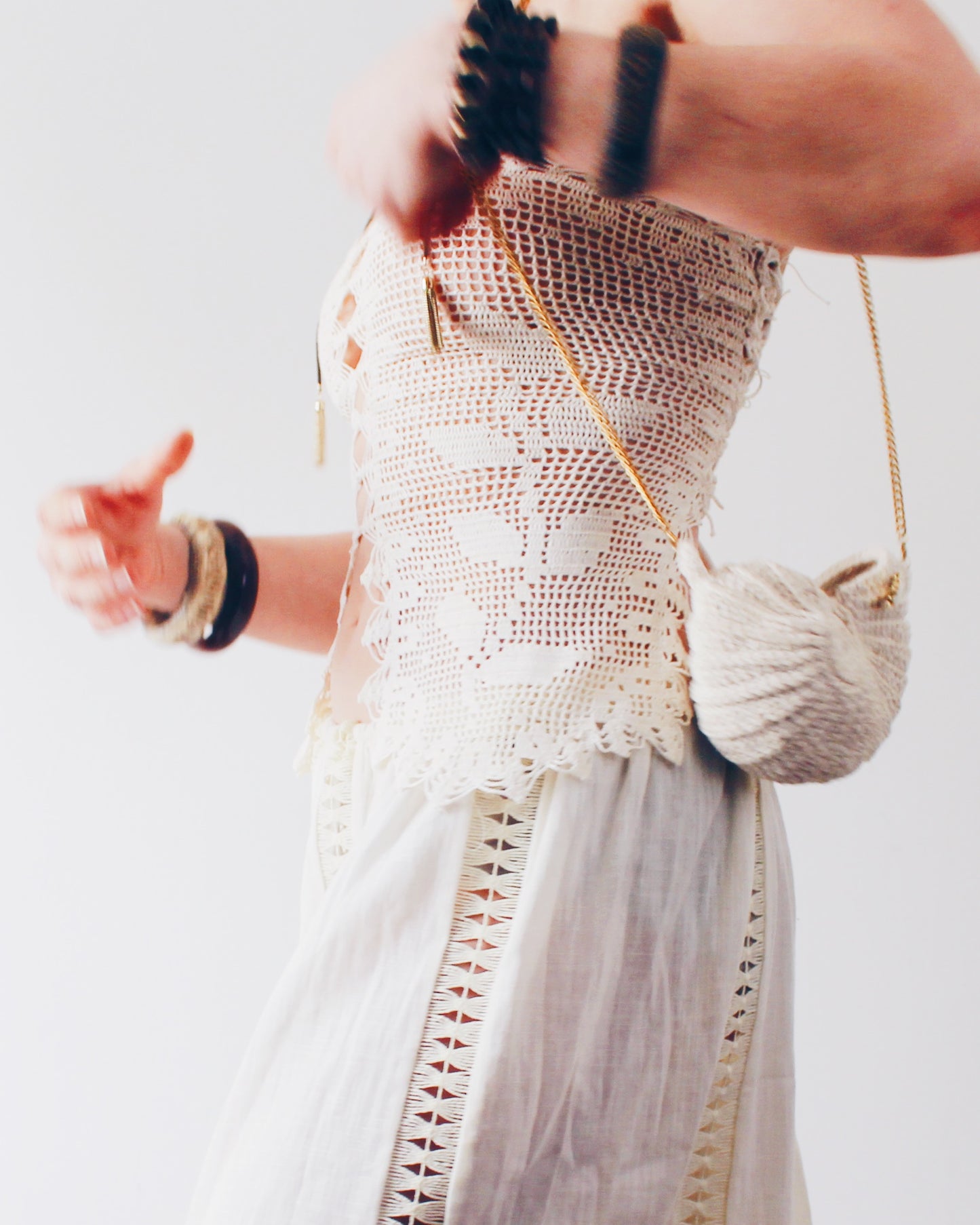 Crochet Couture: Upcycled Doily Crop Top - Reworked vintage - Coachella outfit