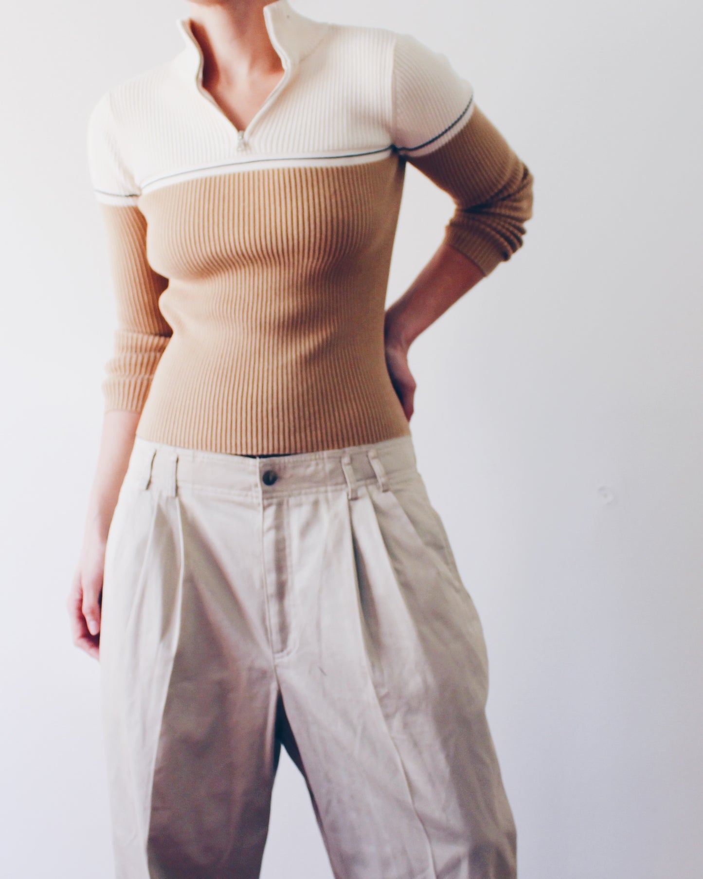 Vintage Y2K Polo Jeans Co Ralph Lauren Quarter‑Zip Sweater — Minimalist Chic Knit Rare Find