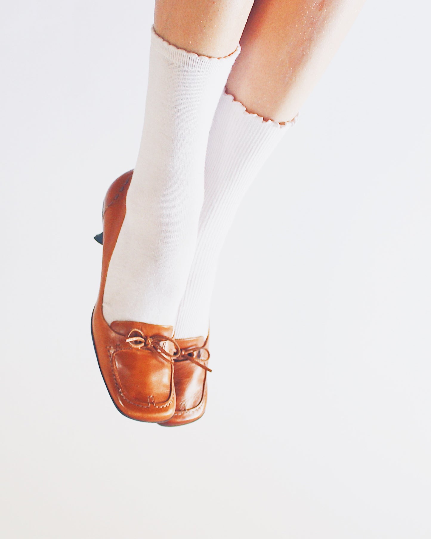 Vintage Enzo Angiolini Tan Leather Square‑Toe Kitten Heels – Academic Bookish Office Chic