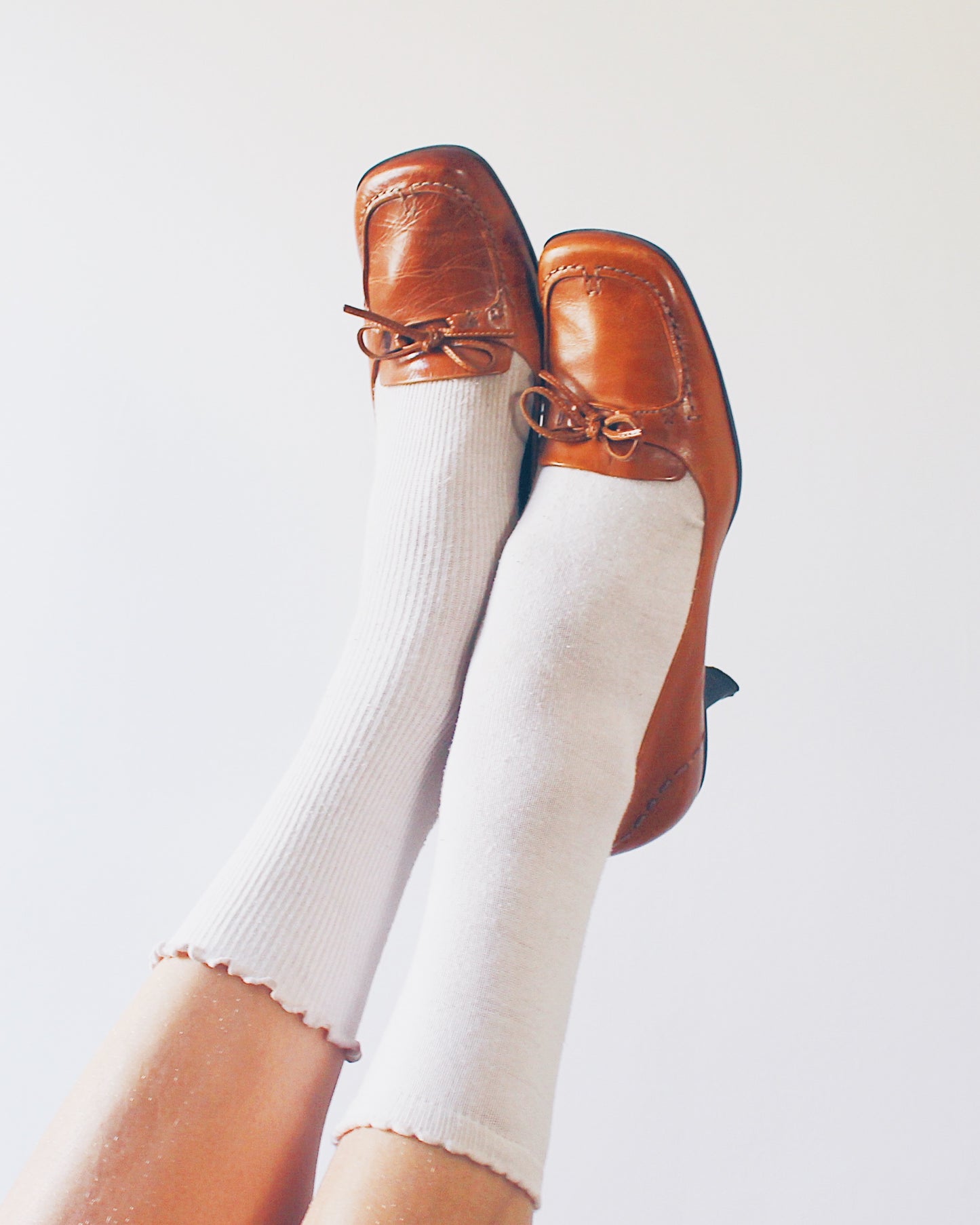 Vintage Enzo Angiolini Tan Leather Square‑Toe Kitten Heels – Academic Bookish Office Chic