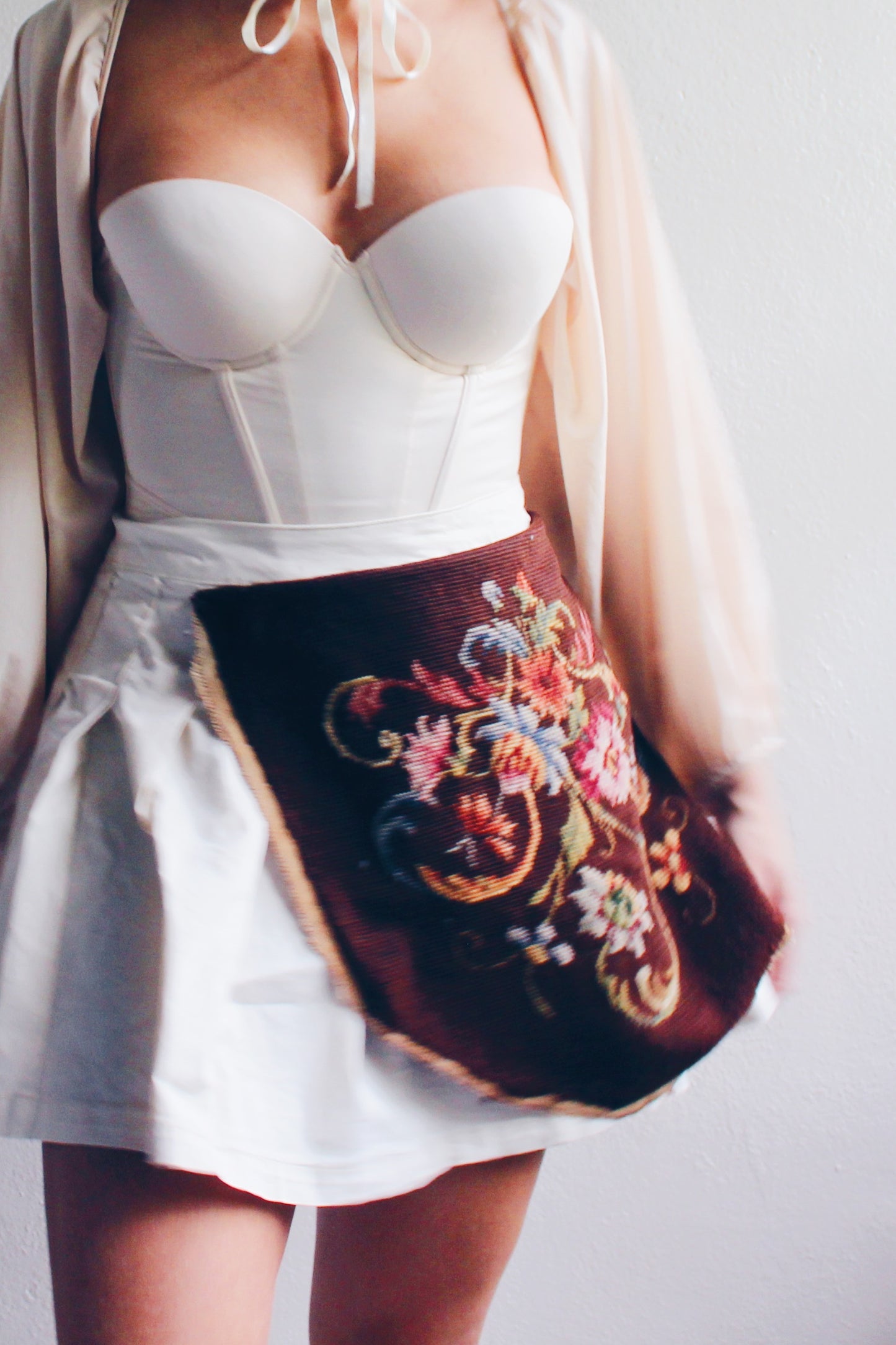 Coquette Glam Magic: Upcycled Bustier Corset with Sleeves That Steal the Show!