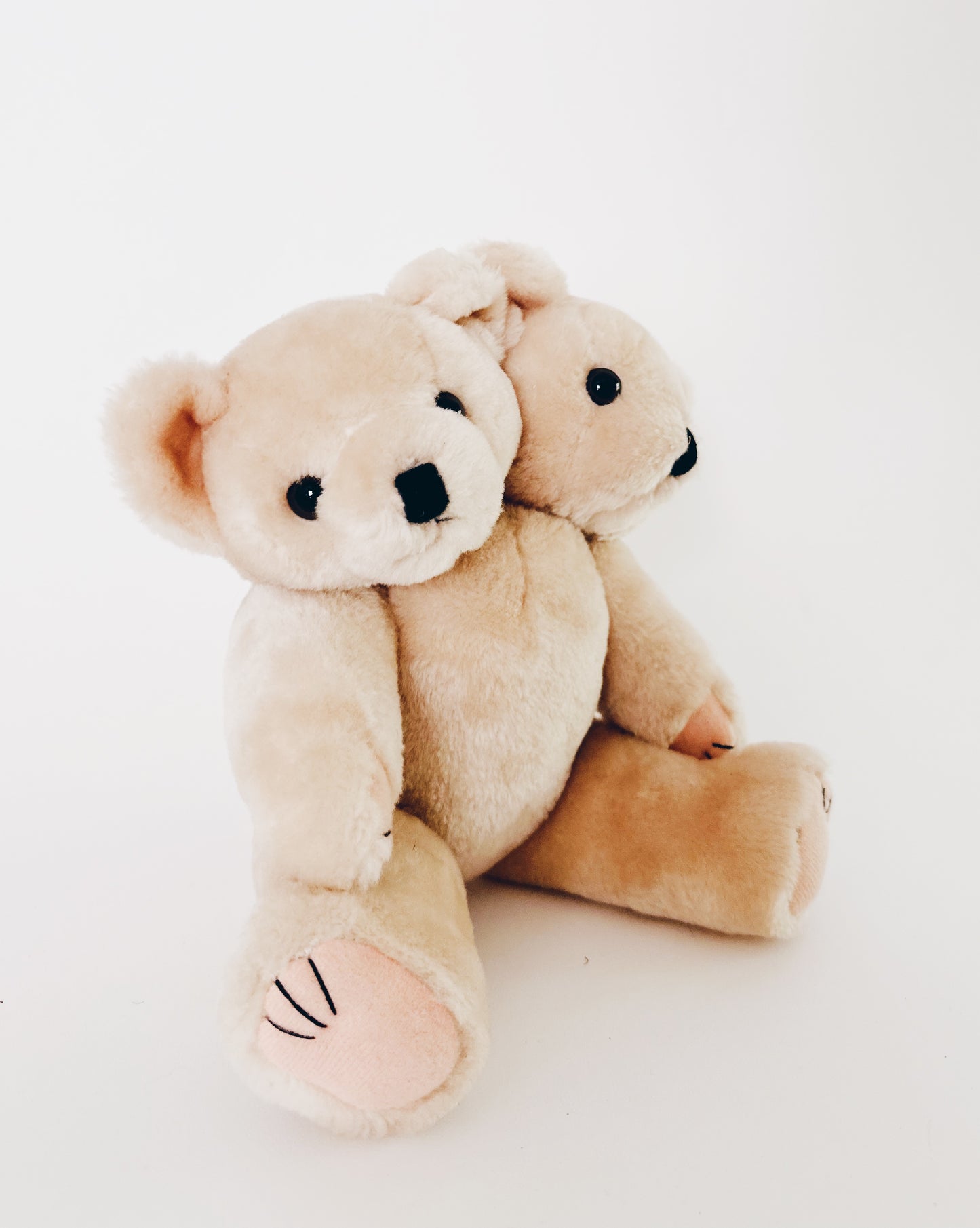 Two-Headed Upcycled Antique Teddy Bear – Haunted Coquette Plush, Ethereal Marute Toy Art, Spooky Collectible