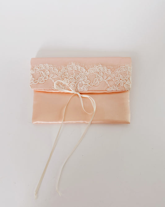 Vintage 1950s Pink Satin Clutch – Coquette Delicate Evening Bag