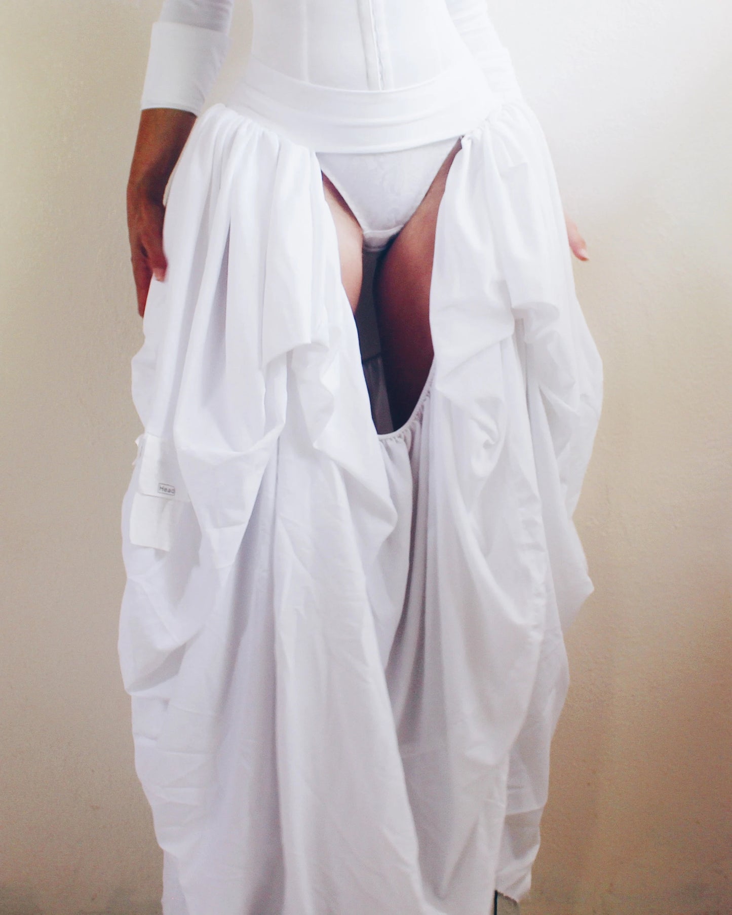 Cheeky Bubble Skirt - Unique Upcycled Couture Layering Accessory - Sustainable Fashion with pleated Hip Pads - Assless Chaps