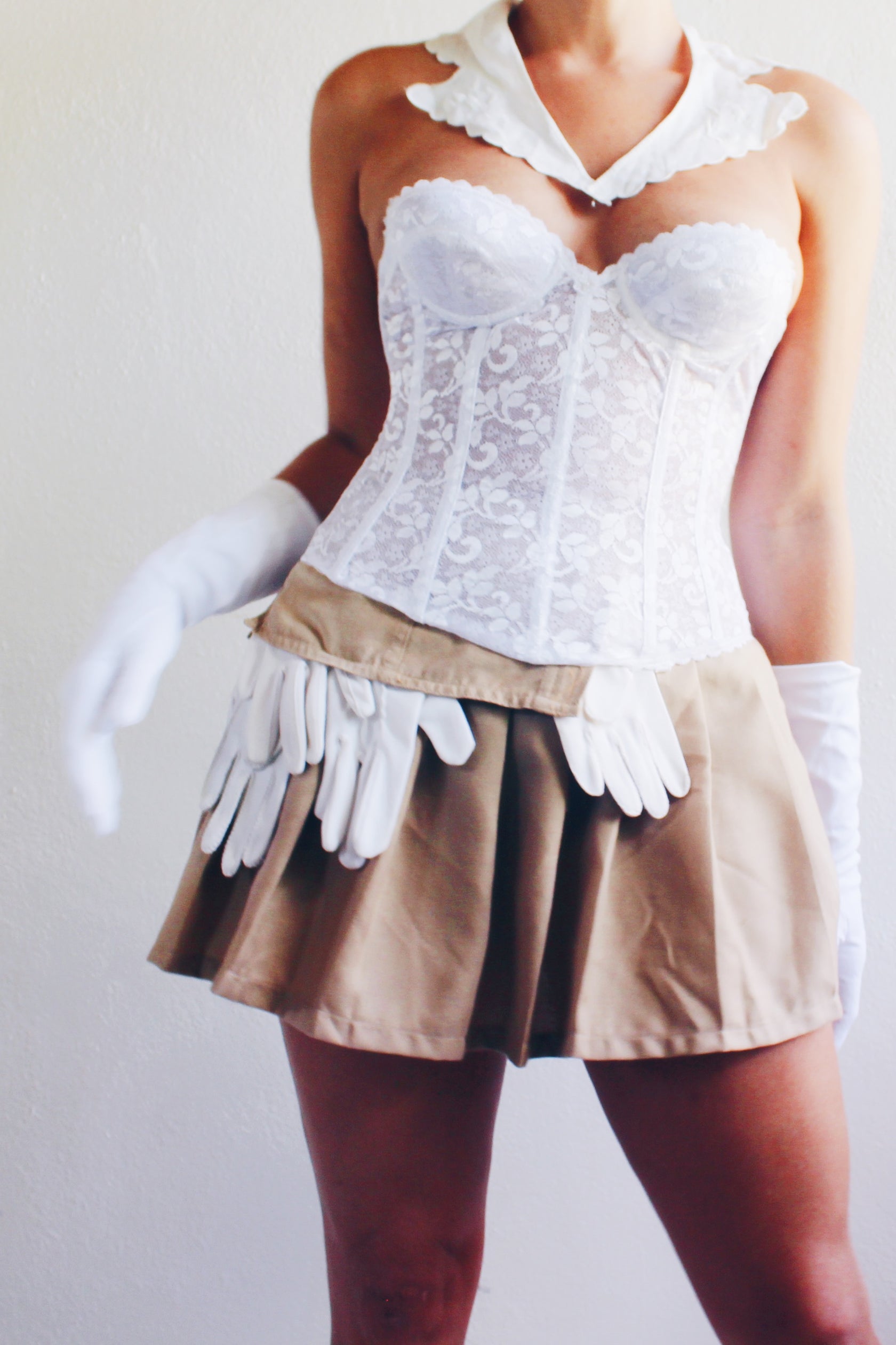 Fashion Retro Splicing Bustier