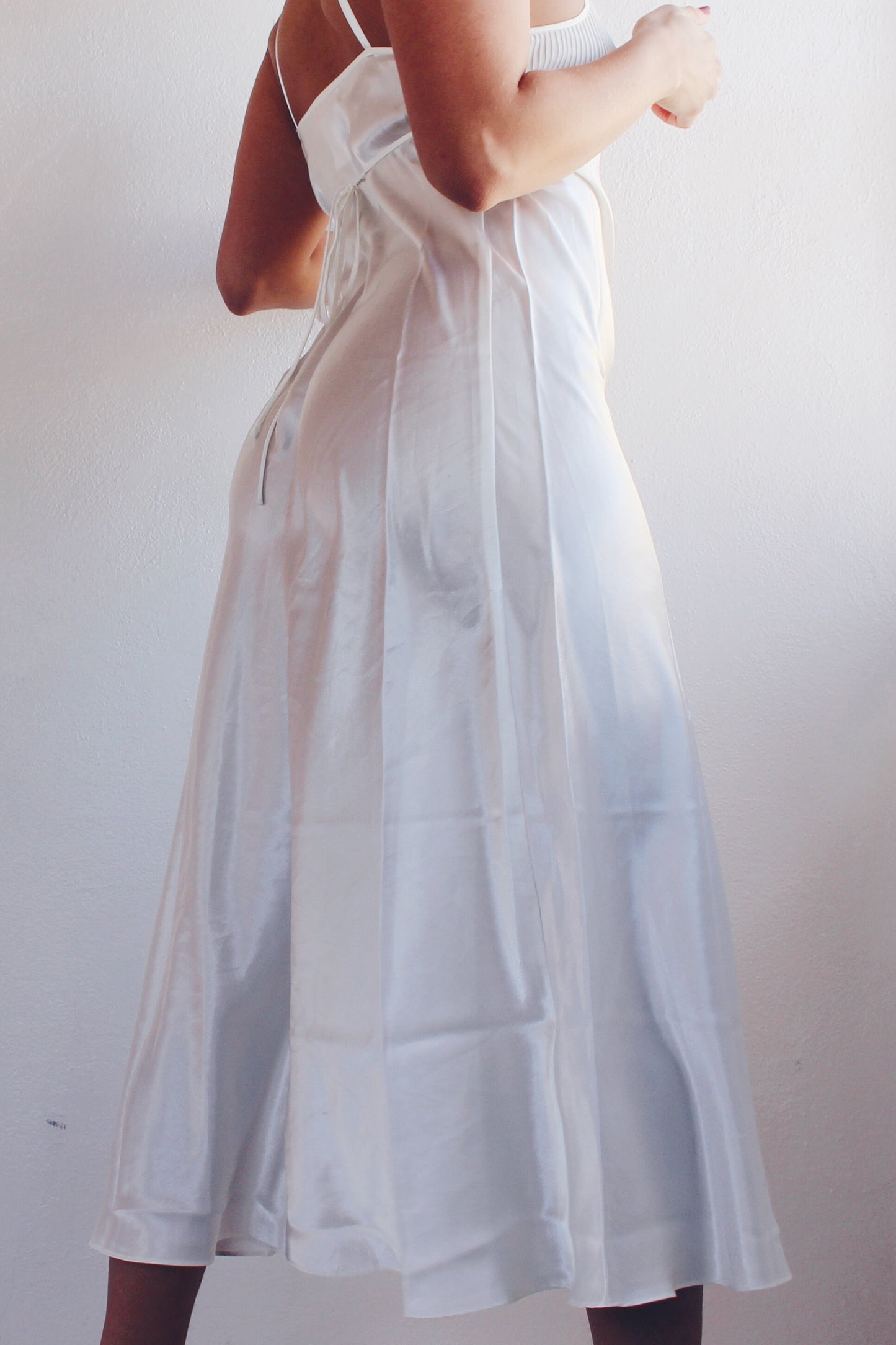 Vintage 90s Oscar De La Renta Satin White Nightgown - Ethereal Bridal Style | Lace Coquette Vibes | Perfect for Summer Layering