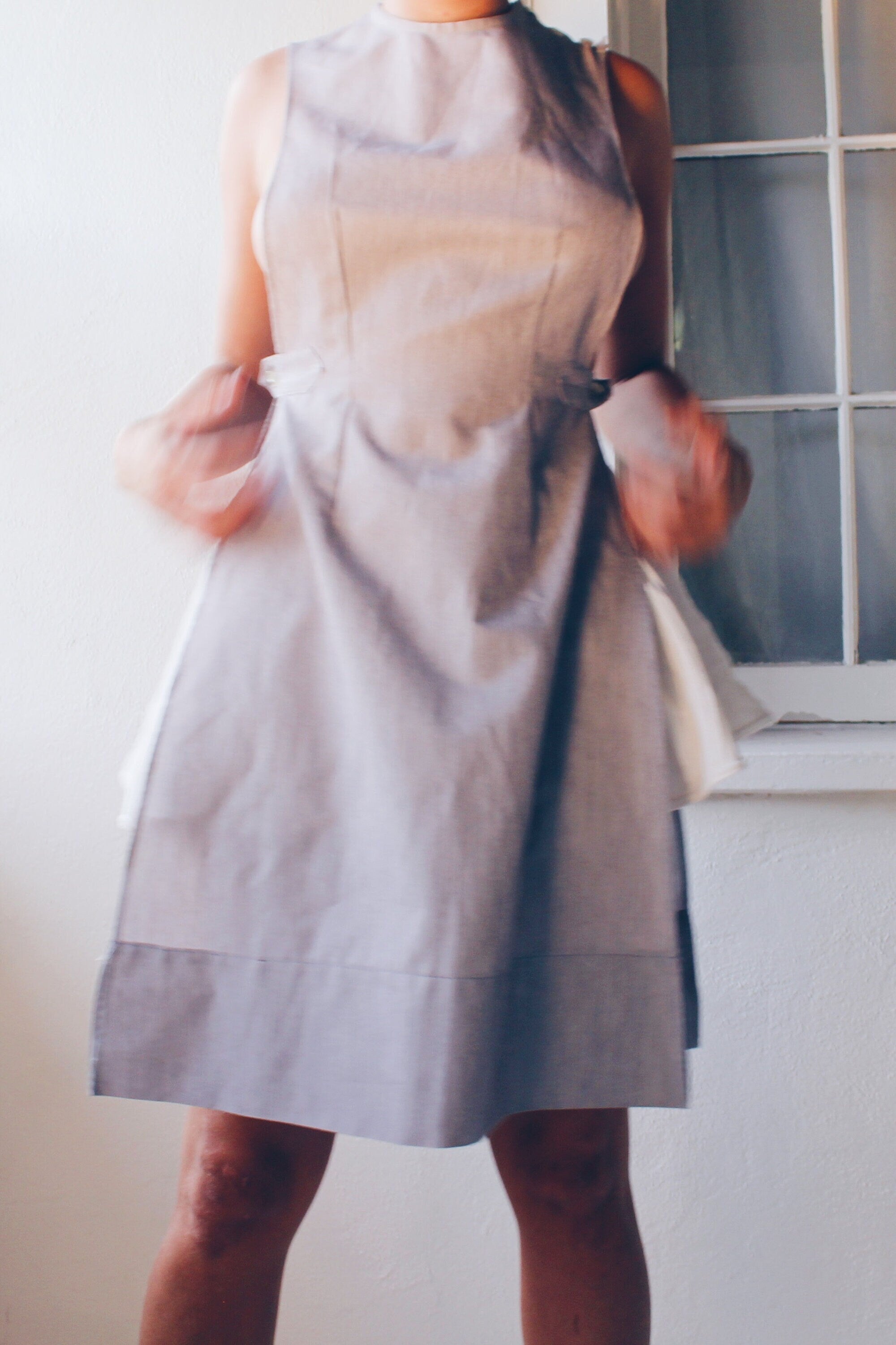 Blue Cotton Vintage Utility Pinafore / 1960s cottagecore Apron jumper ...