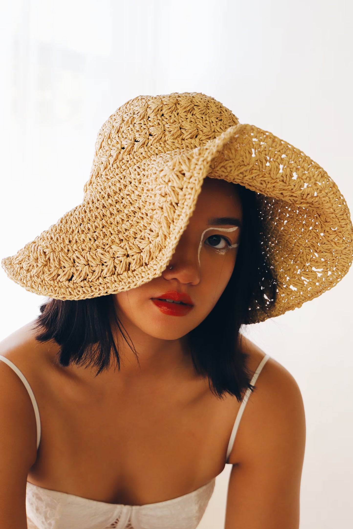 Vintage Floppy Crochet Summer Straw Hat - Southern Bohemian Style | Perfect Raffia for Beach and Sun