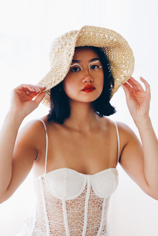 Vintage Floppy Crochet Summer Straw Hat - Southern Bohemian Style | Perfect Raffia for Beach and Sun