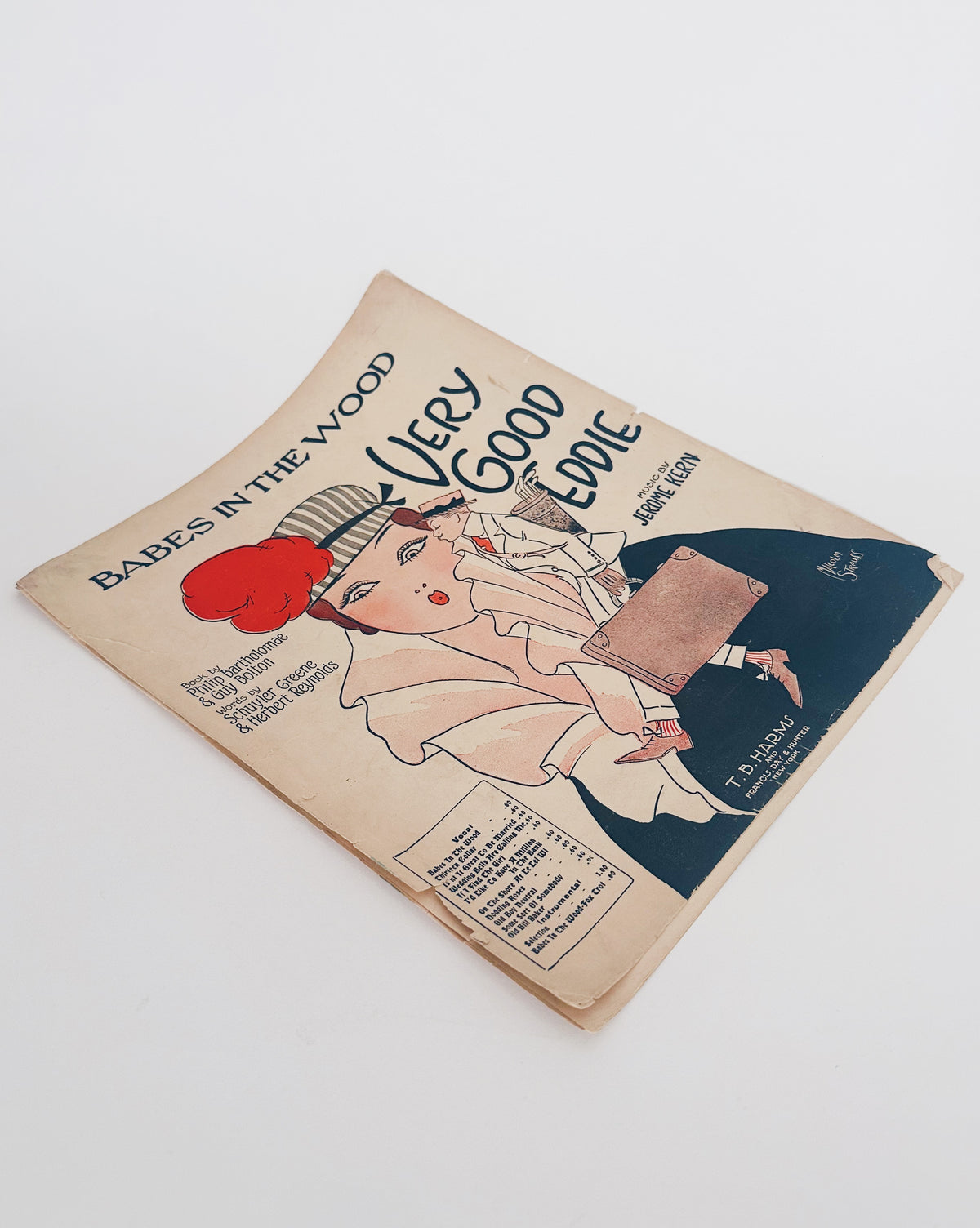 Vintage Broadway Sheet Music, Babes in the Wood from Very Good Eddie, Jerome Kern, Schuyler Greene, Herbert Reynolds, Couple Cover Art