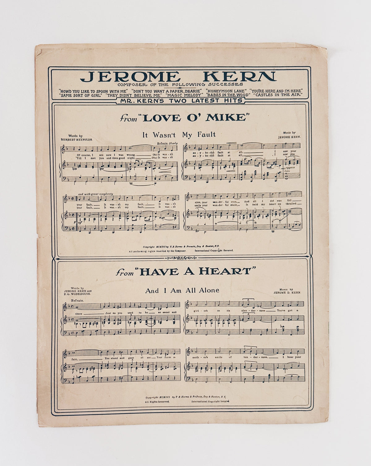 Vintage Broadway Sheet Music, Babes in the Wood from Very Good Eddie, Jerome Kern, Schuyler Greene, Herbert Reynolds, Couple Cover Art