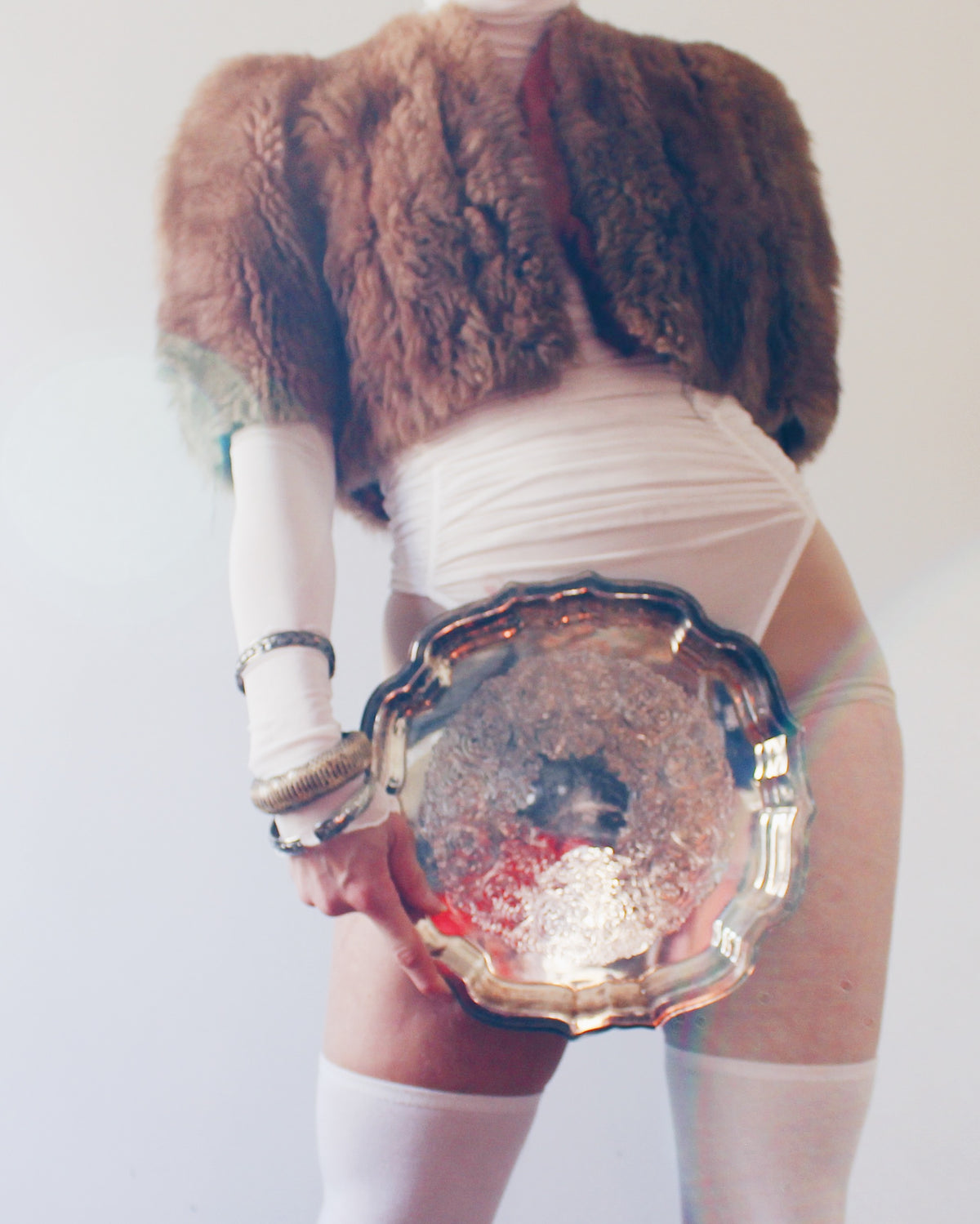 Vintage Reversible Fur Shrug, Cropped Fur and Patchwork Leather Bolero, Alternative Feral Boho Jacket, Nature Goth